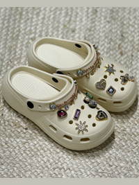 Beige Multi Charm Chunky Clogs