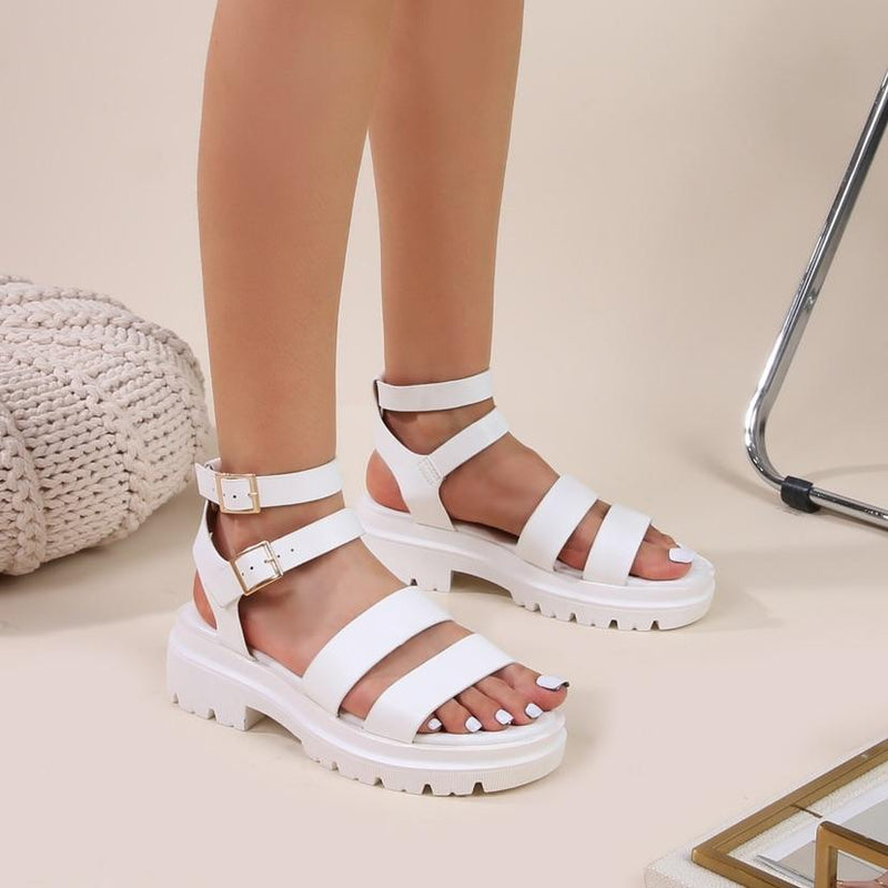 White Strap Gladiator Cage Sandals