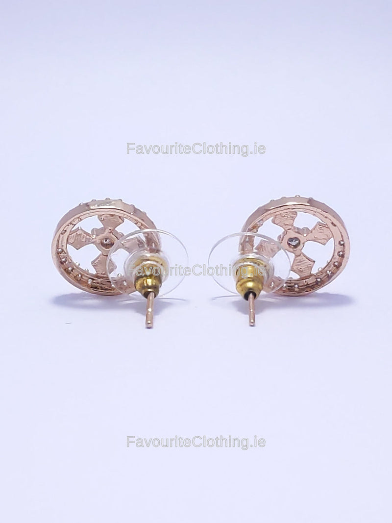 Gold Diamond Stud Earrings