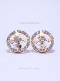 Gold Diamond Stud Earrings