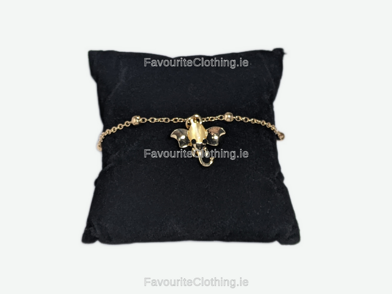 Gold Elephant Charm Chain Link Bracelet