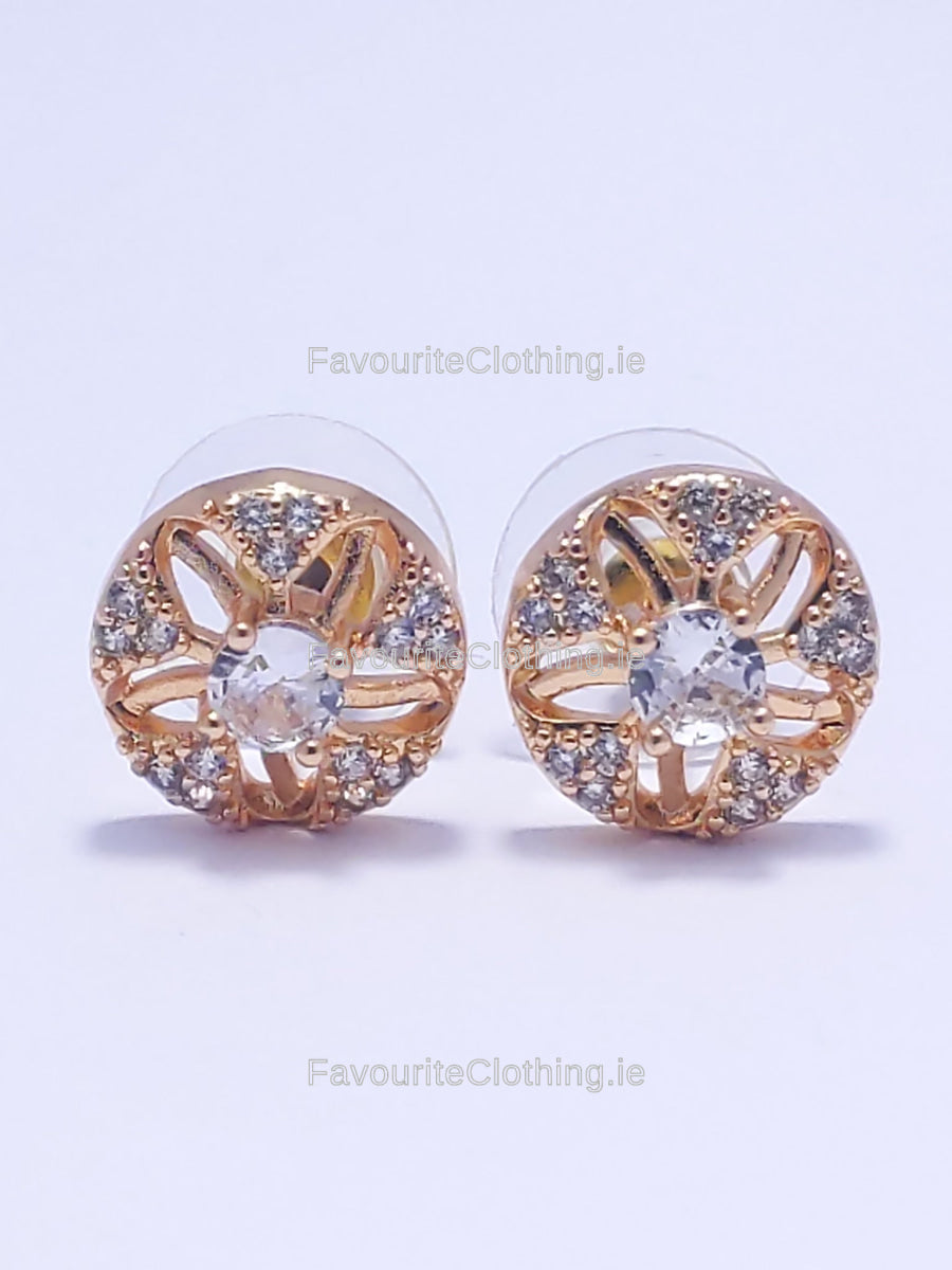 Gold Star Diamond Stud Earrings