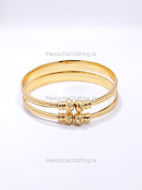 Gold Tone Design Bangle Bracelet Set