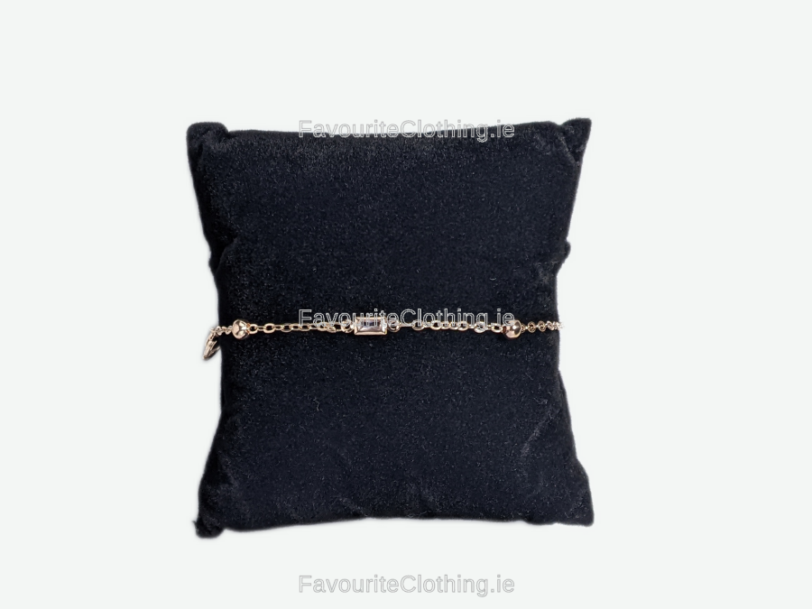 Rose Gold Rectangle Link Chain Bracelet