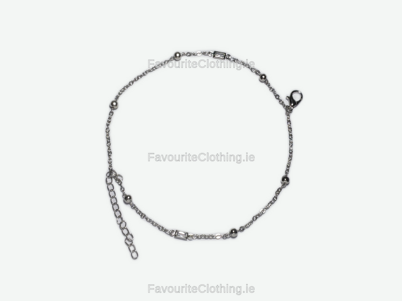 Silver Rectangle Link Chain Bracelet