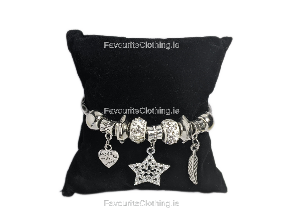 Silver Star Multi Charm Bracelet