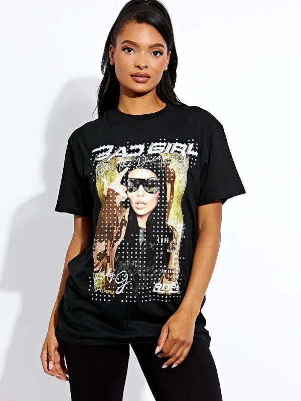 Black Bad Girl Graphic T-Shirt