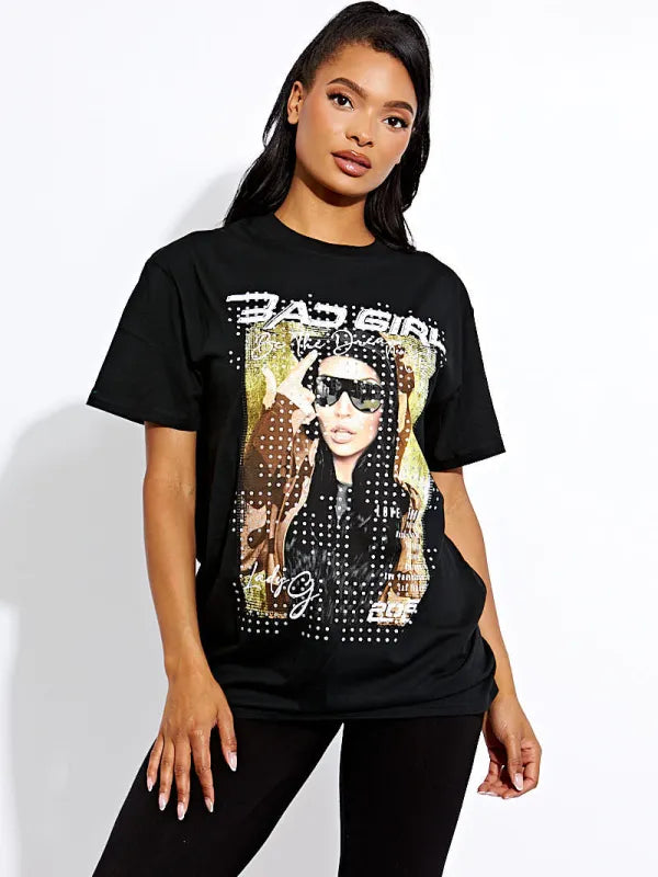 Black Bad Girl Graphic T-Shirt