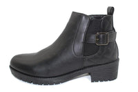 Black Buckle Quilted Chelsea Ankle Boots