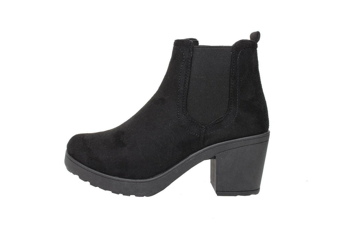 Black Chunky Platform Ankle Boots