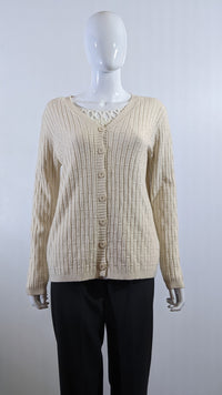 Cream Soft Touch V-Neck Button Cardigan