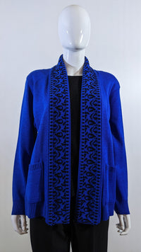 Royal Blue Leopard Design Twinset Jumper