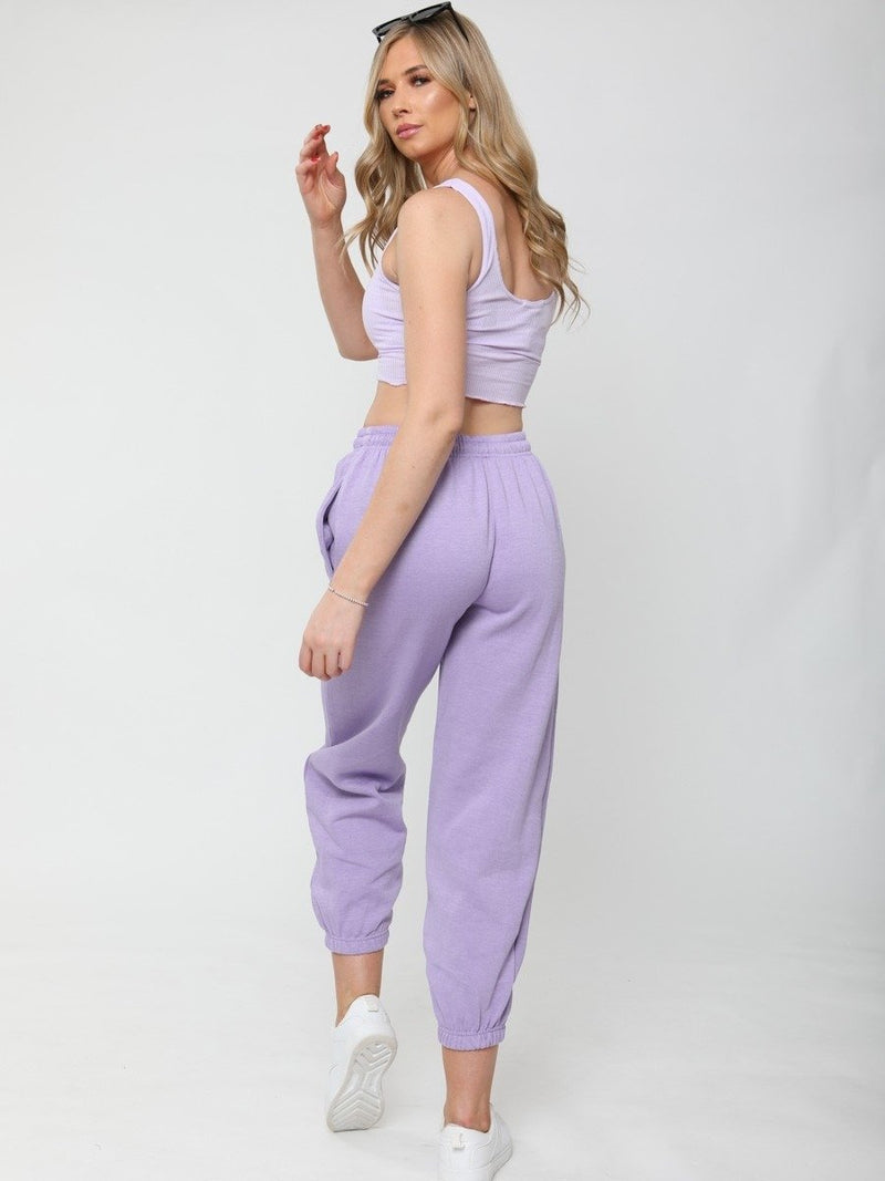 Lilac Oversized Fleece Joggers