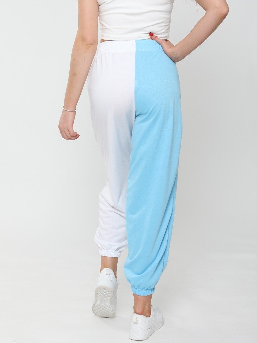 Blue Two Tone Oversized Joggers