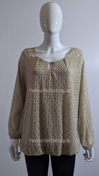 Beige Lace Design Top