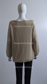 Beige Lace Design Top