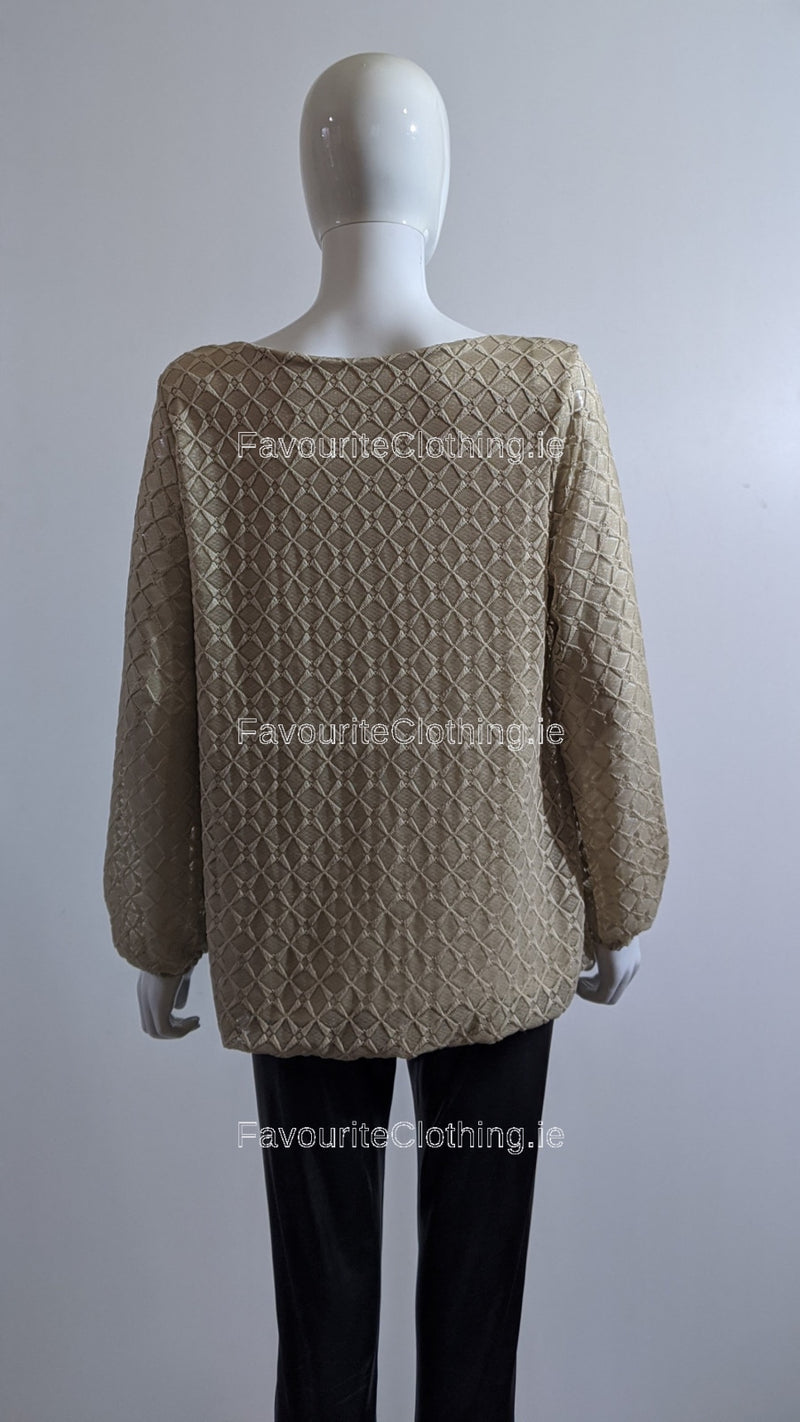 Beige Lace Design Top