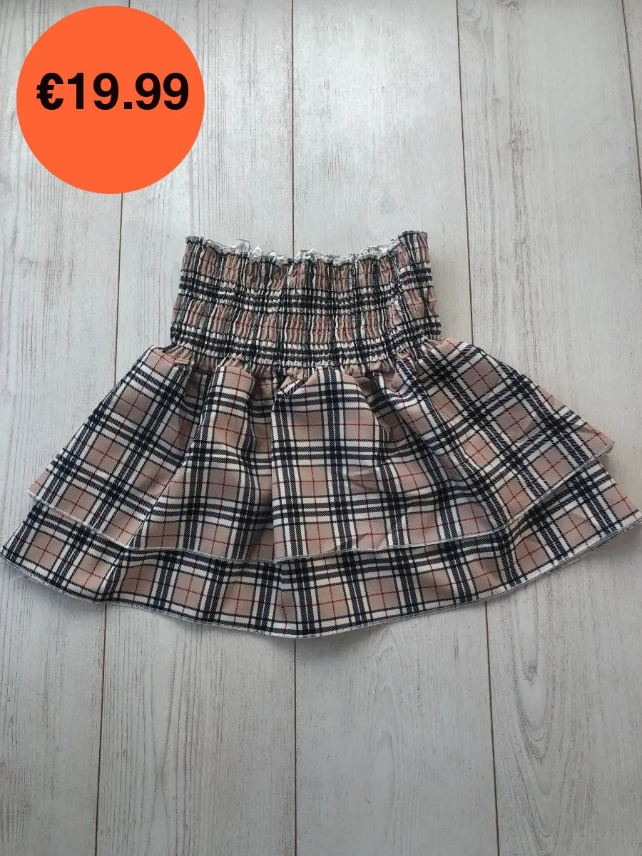 Beige tartan outlet skirt