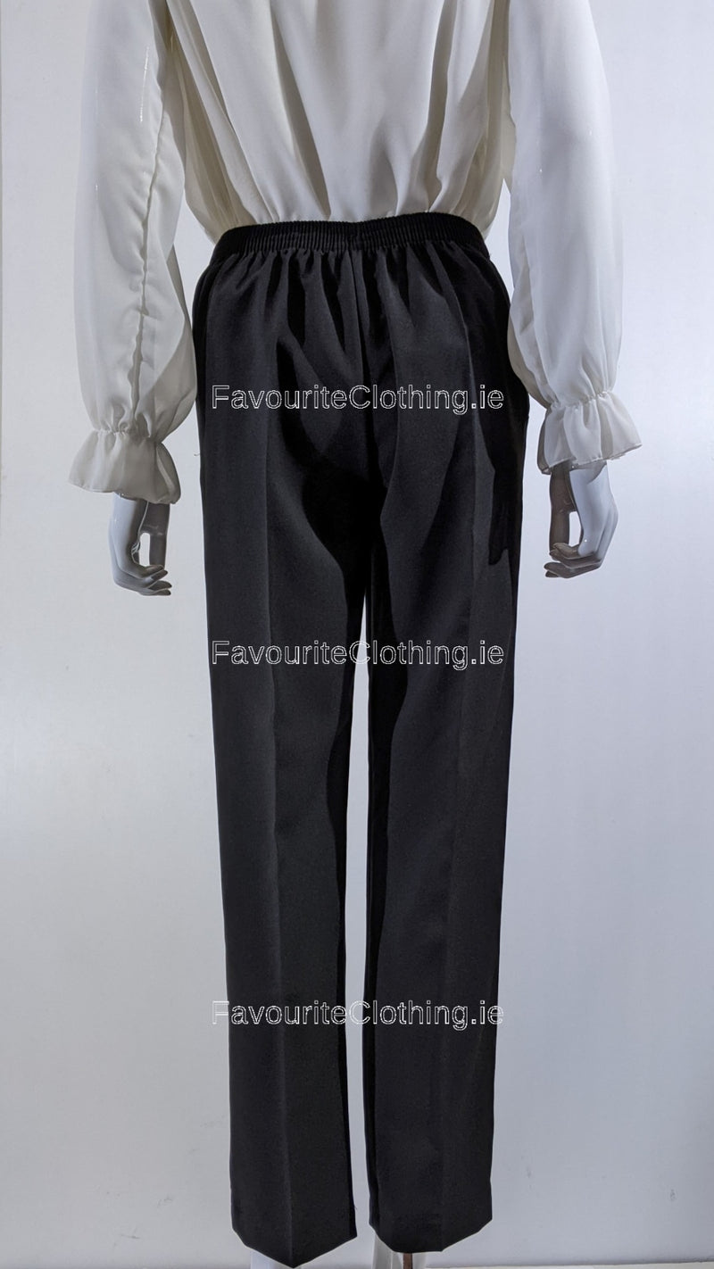 Black Slim Leg Comfortable Elasticated Trouser