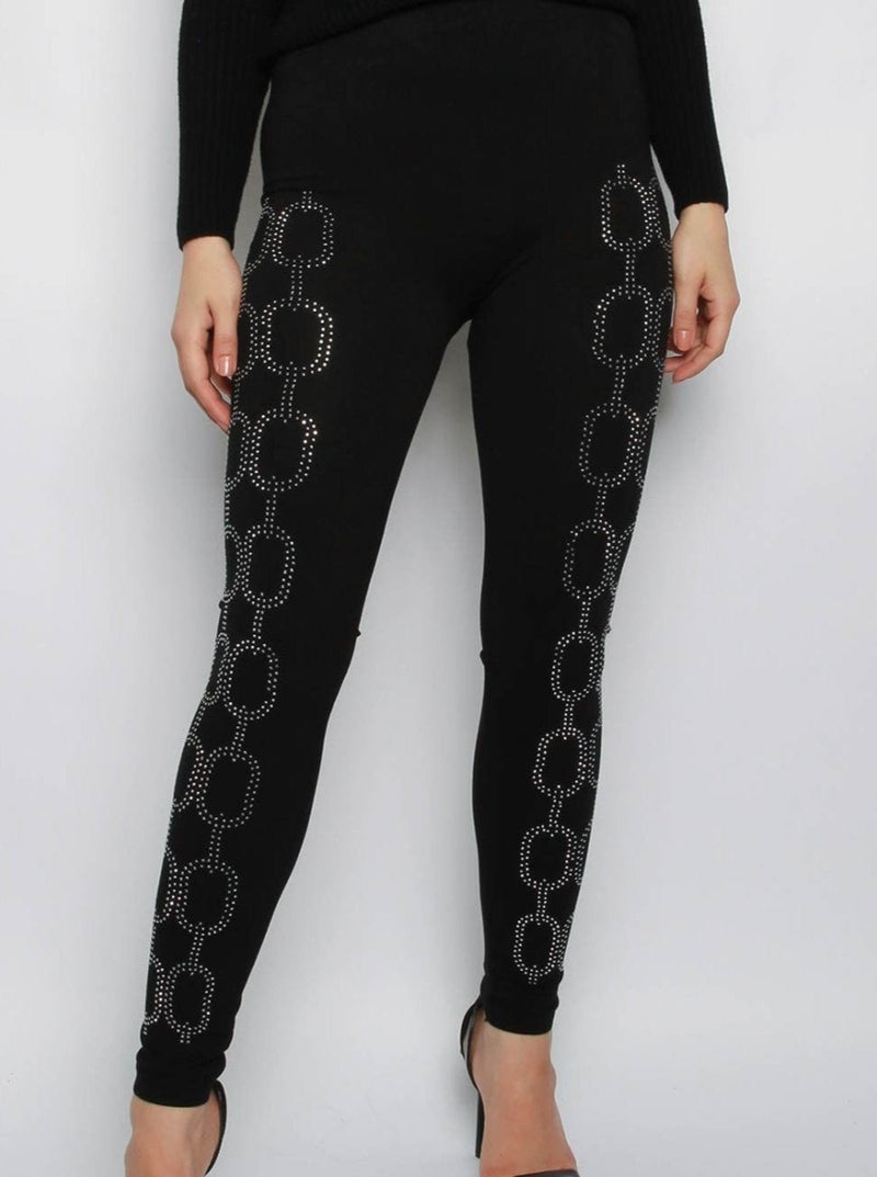 Black Diamante Legging