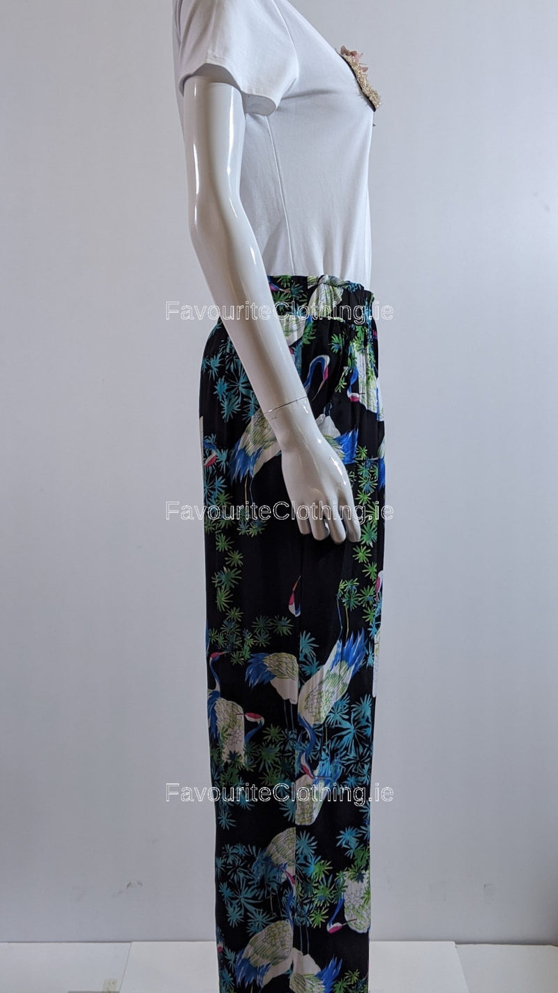 Black Floral Print Culotte