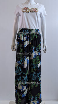 Black Floral Print Culotte