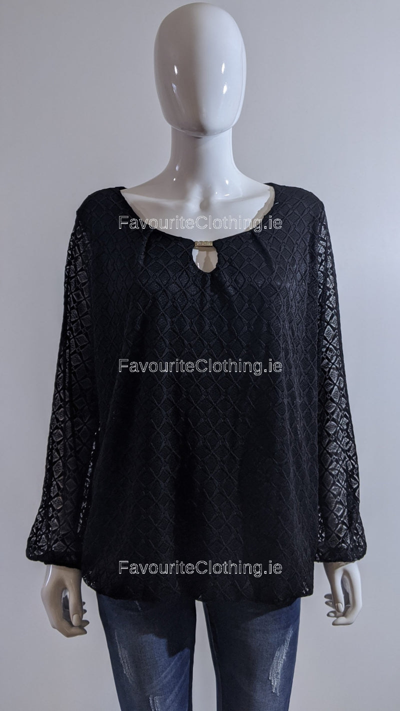 Black Lace Design Top