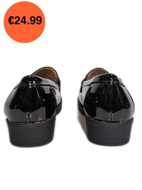 Black Patent Loafers Flat Shoes