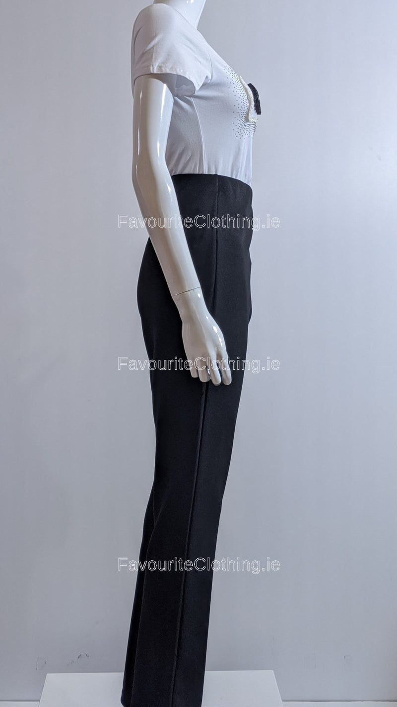 Black Ribbed Elasticated Trouser