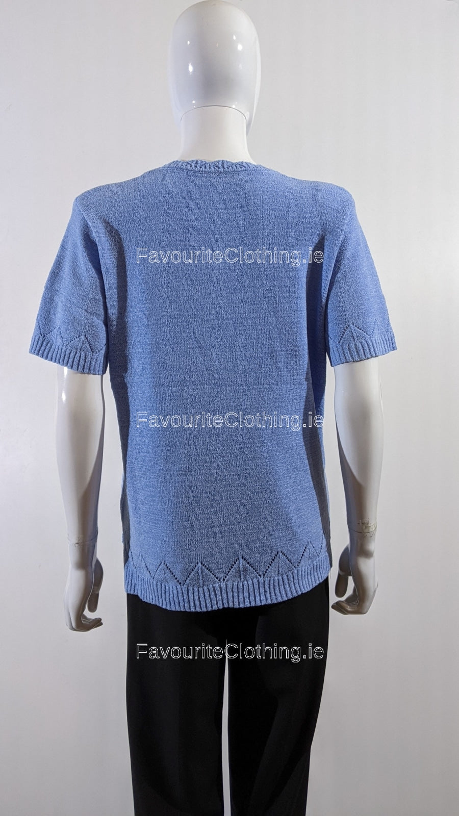 Blue Beaded Soft Touch Short Sleeve Jumper