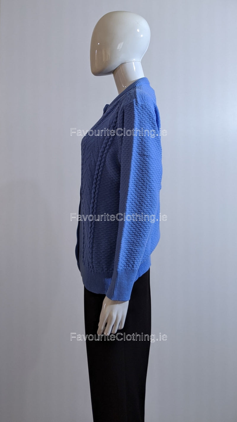 Blue Button Up Design Cardigan