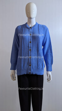 Blue Button Up Design Cardigan