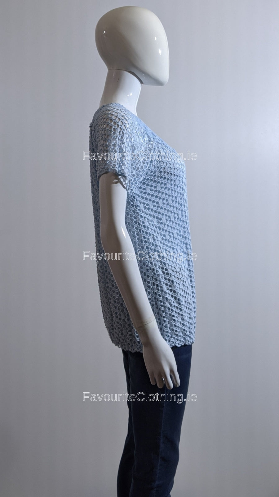 Blue Crochet Hole Top