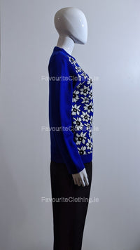 Blue Flower Print Jumper