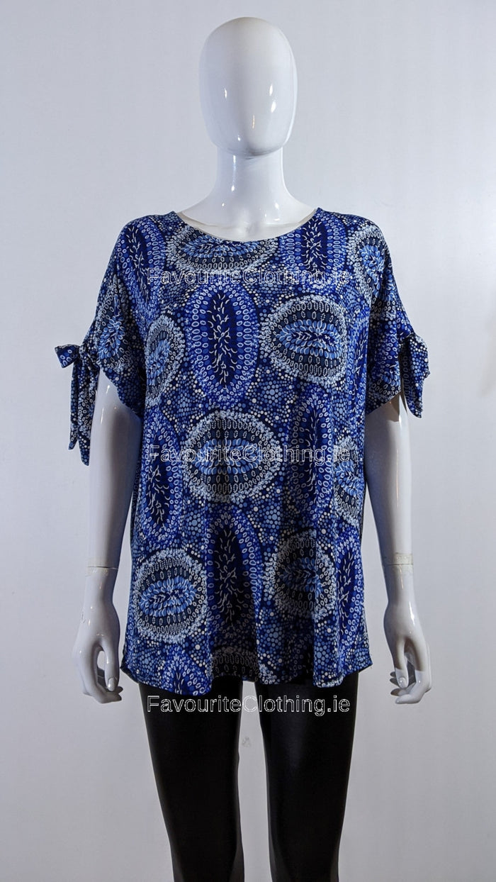 Blue Paisley Print Top