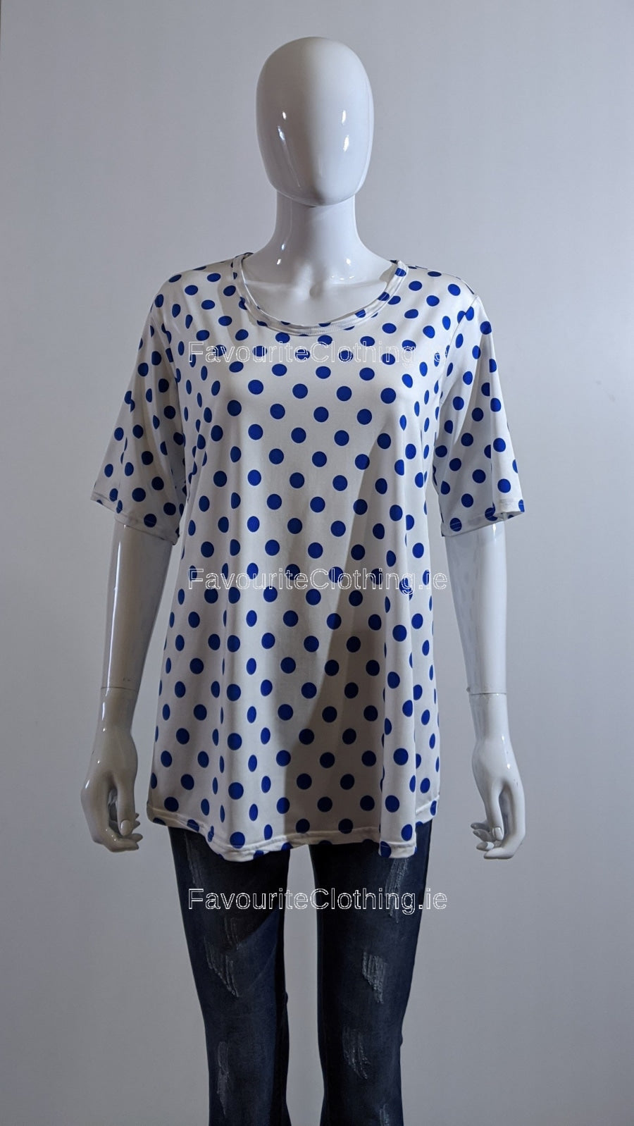 Blue Polka Dot Top