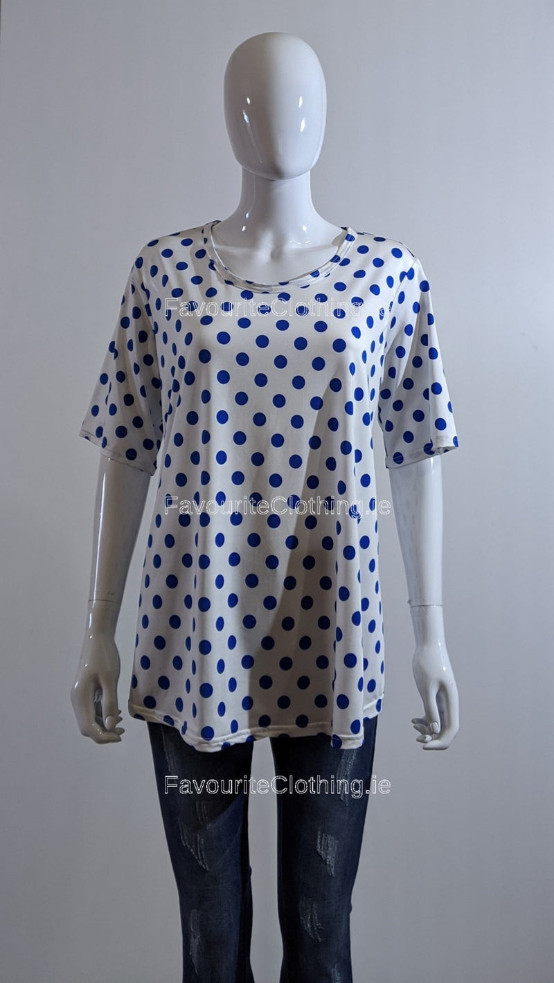 Blue Polka Dot Top