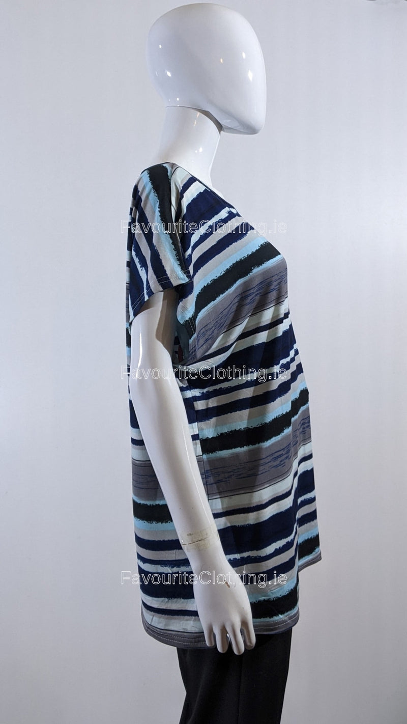 Blue Stripe Pattern Top