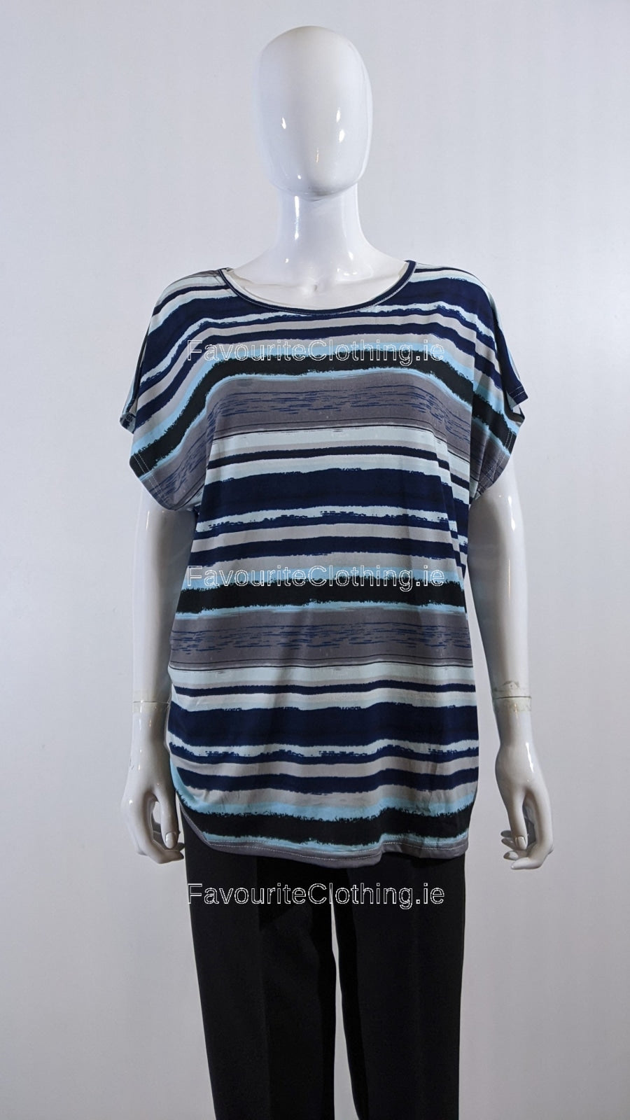 Blue Stripe Pattern Top