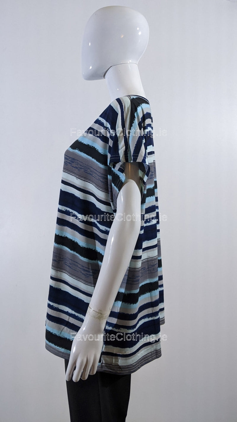 Blue Stripe Pattern Top