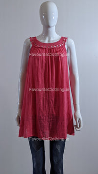 Cerise Pink Sleeveless Vest Top