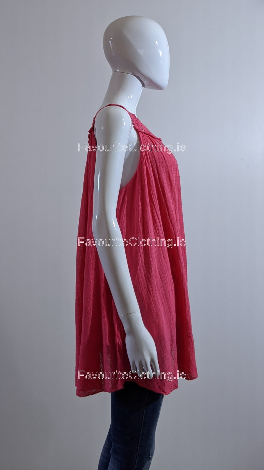 Cerise Pink Sleeveless Vest Top