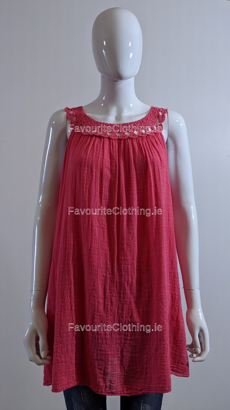 Cerise Pink Sleeveless Vest Top