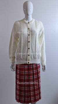 Cream Round Neck Cardigan