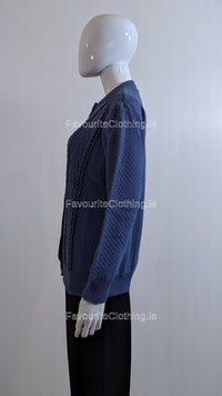 Denim Blue Button Up Design Cardigan