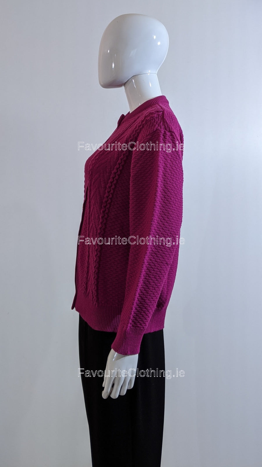 Fuchsia Button Up Design Cardigan