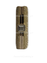 Gold Diamante Embellised Diamond Detail Clutch Bag