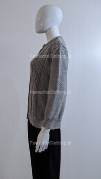 Grey Button Up Design Cardigan