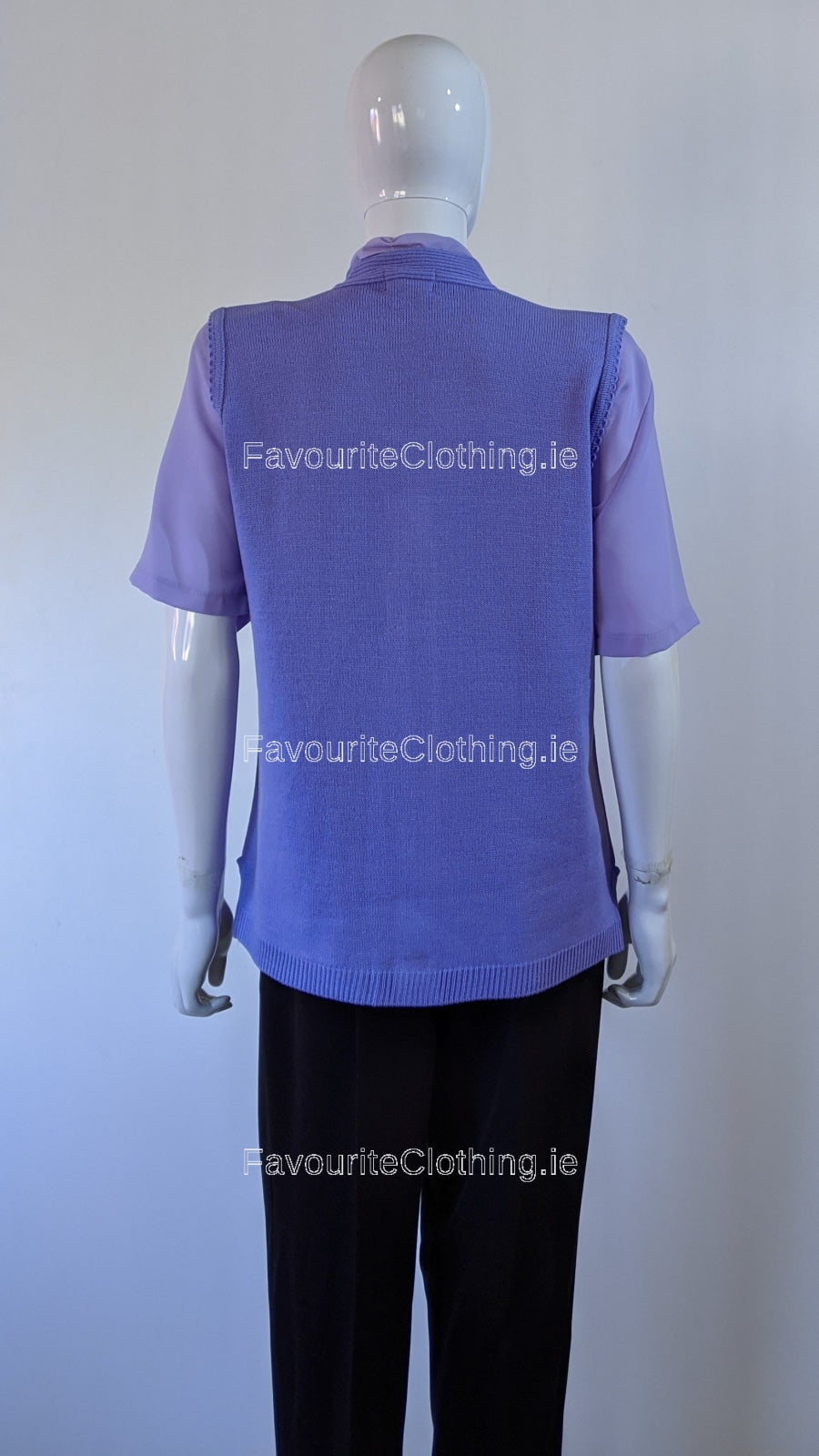 Lavender Button Up Knitted Waistcoat with Pockets