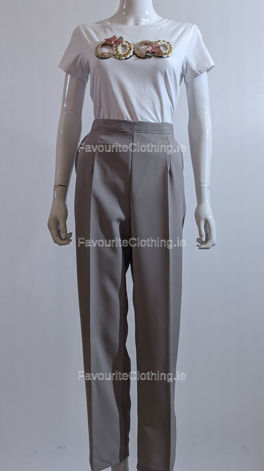 Light Grey Elasticated Trousers